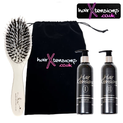 HairX Luxury Hair Extension Aftercare Gift Set &amp; Brush