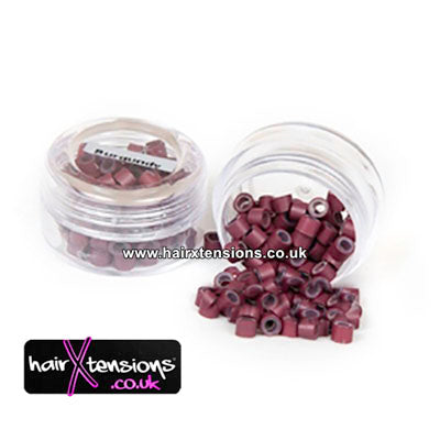 4mm Burgundy Silicone Lined Micro Rings - Approx 100pcs