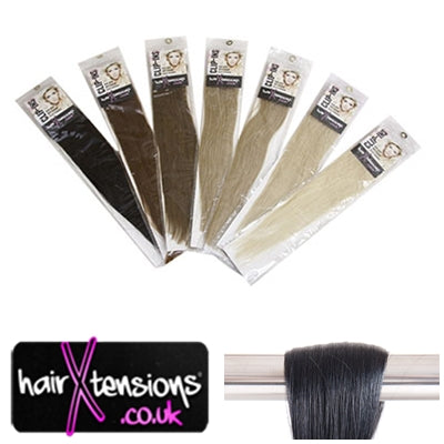 18" (Full Head) Clipin Hair Extensions #1 Jet Black