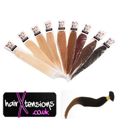 Ombre #1b-#8 - 25 Strands Nail-Tip 18" Remy Hair Extensions