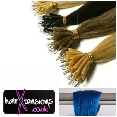 Electric Blue 18&quot; 0.5g Nano Tip Hair Extensions