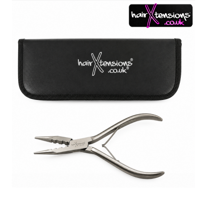 HairX Pro Tools stainless steel Nano and Micro Ring Plier with three grooves and padded case