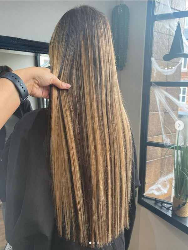brown mix of hair extentions