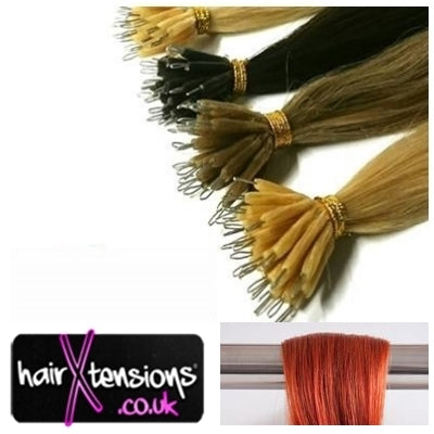 #350 Copper Red 18&quot; 0.5g Nano Tip Hair Extensions