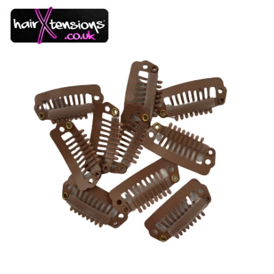 10pc Light Brown Replacement Hair Clips