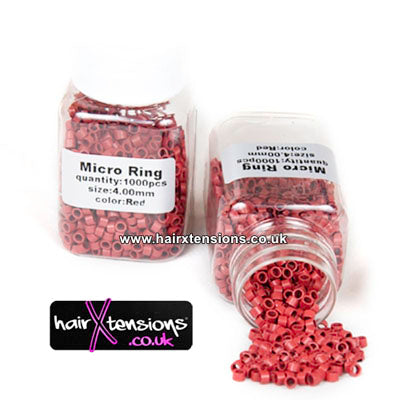 1000 Red Micro-Rings 4.5mm  (Non-Silicone)