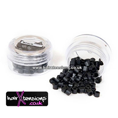 5mm Black Silicone Lined Micro Rings - Approx 100pcs