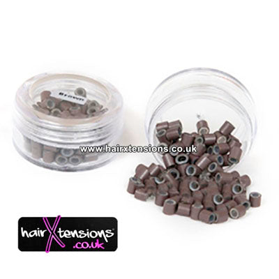 4mm Brown Silicone Lined Micro Rings - Approx 100pcs