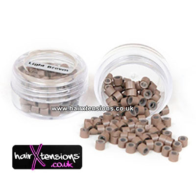 4mm Light Brown Silicone Lined Micro Rings - Approx 100pcs