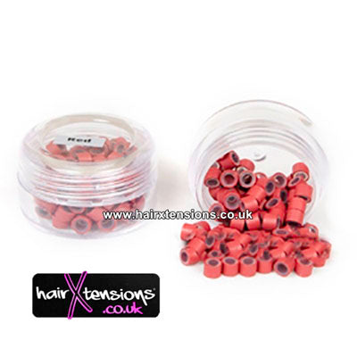 4mm Red Silicone Lined Micro Rings - Approx 100pcs