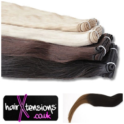 Ombre #1b-#8 - 18&quot; Remy Weft Hair Extensions
