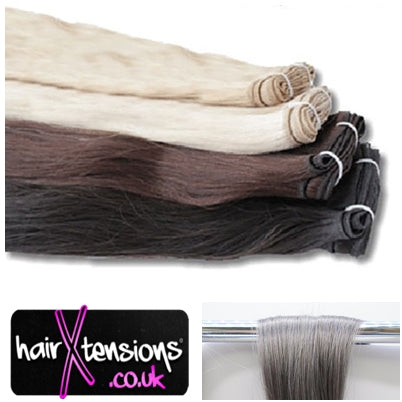 Grey 18&quot; Remy Weft Hair Extensions