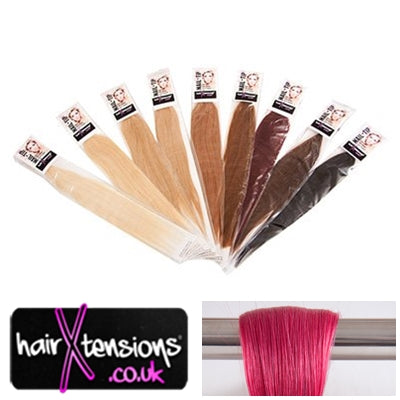 Fuchsia Pink - 25 Strands Nail-Tip 18&quot; Remy Extensions
