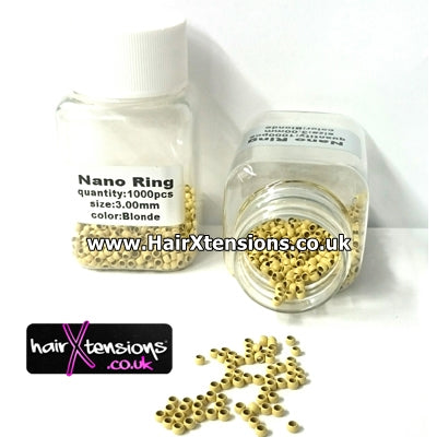 Blonde - 3mm Nano Rings Approx 1000pcs (Non-Silicone)