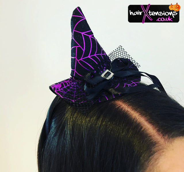 Black-Purple Halloween Hairband Witches Hat